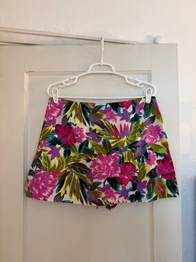 Gap Floral Tropical Print Mini Skort Pink & Green